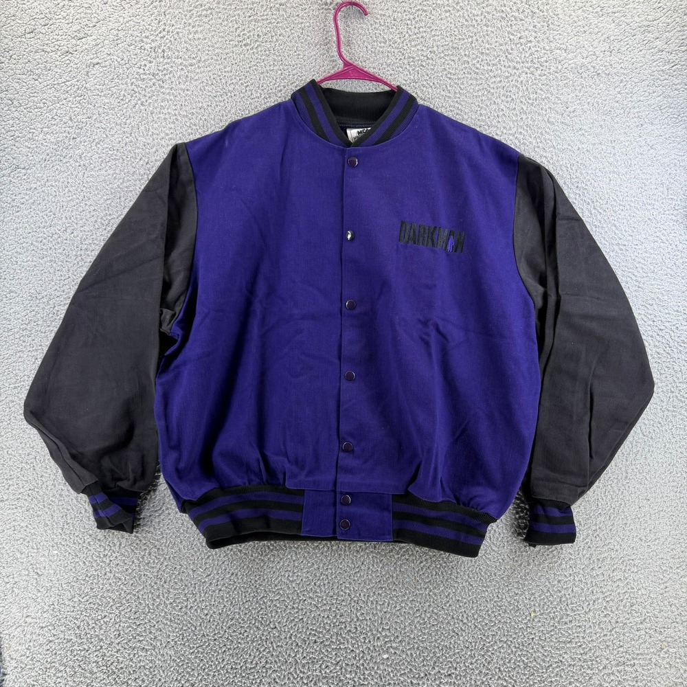 Vintage 1996 Darkman MCA Universal Varsity Jacket Purple Black Movie Promo‎ XL